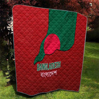 Bangladesh Quilt with National Flag Design and Bengali Script