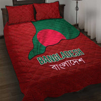 Bangladesh Quilt Bed Set with National Flag Design and Bengali Script