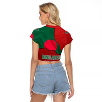 Bangladesh Raglan Cropped T Shirt with National Flag Design and Bengali Script