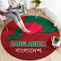 Bangladesh Round Carpet with National Flag Design and Bengali Script