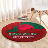 Bangladesh Round Carpet with National Flag Design and Bengali Script