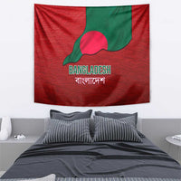 Bangladesh Tapestry with National Flag Design and Bengali Script