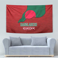 Bangladesh Tapestry with National Flag Design and Bengali Script