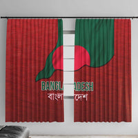 Bangladesh Window Curtain with National Flag Design and Bengali Script