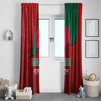 Bangladesh Window Curtain with National Flag Design and Bengali Script