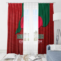 Bangladesh Window Curtain with National Flag Design and Bengali Script
