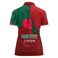 Bangladesh Women Polo Shirt with National Flag Design and Bengali Script