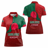Bangladesh Women Polo Shirt with National Flag Design and Bengali Script