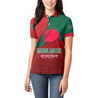 Bangladesh Women Polo Shirt with National Flag Design and Bengali Script