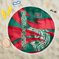 Bangladesh Beach Blanket with Tiger Bengal Design and National Emblem Motif
