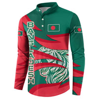 Bangladesh Button Sweatshirt with Tiger Bengal Design and National Emblem Motif