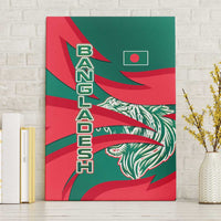 Bangladesh Canvas Wall Art with Tiger Bengal Design and National Emblem Motif