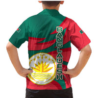 Bangladesh Family Matching Mermaid Dress and Hawaiian Shirt with Tiger Bengal Design and National Emblem Motif