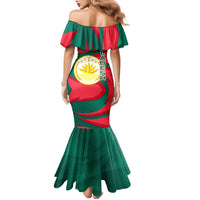 Bangladesh Family Matching Mermaid Dress and Hawaiian Shirt with Tiger Bengal Design and National Emblem Motif