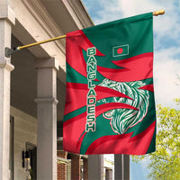 Bangladesh Garden Flag with Tiger Bengal Design and National Emblem Motif