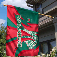 Bangladesh Garden Flag with Tiger Bengal Design and National Emblem Motif