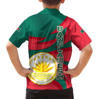 Bangladesh Hawaiian Shirt with Tiger Bengal Design and National Emblem Motif