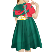 Bangladesh Kid Short Sleeve Dress with Tiger Bengal Design and National Emblem Motif