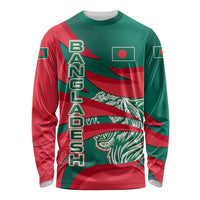 Bangladesh Long Sleeve Shirt with Tiger Bengal Design and National Emblem Motif