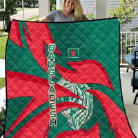 Bangladesh Quilt with Tiger Bengal Design and National Emblem Motif