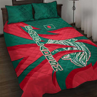 Bangladesh Quilt Bed Set with Tiger Bengal Design and National Emblem Motif