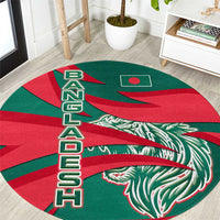 Bangladesh Round Carpet with Tiger Bengal Design and National Emblem Motif