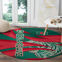 Bangladesh Round Carpet with Tiger Bengal Design and National Emblem Motif