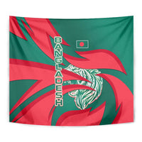 Bangladesh Tapestry with Tiger Bengal Design and National Emblem Motif