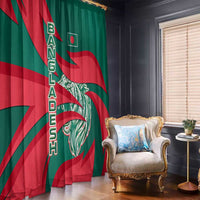 Bangladesh Window Curtain with Tiger Bengal Design and National Emblem Motif