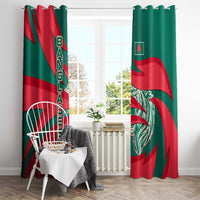 Bangladesh Window Curtain with Tiger Bengal Design and National Emblem Motif