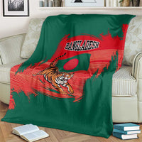 Bangladesh Flag Blanket with Royal Bengal Tiger Design