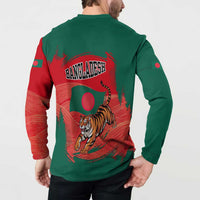 Bangladesh Flag Button Sweatshirt with Royal Bengal Tiger Design