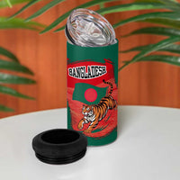 Bangladesh Flag 4 in 1 Can Cooler Tumbler with Royal Bengal Tiger Design