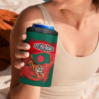 Bangladesh Flag 4 in 1 Can Cooler Tumbler with Royal Bengal Tiger Design
