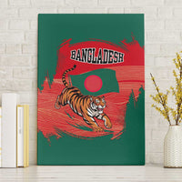 Bangladesh Flag Canvas Wall Art with Royal Bengal Tiger Design