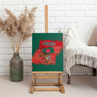 Bangladesh Flag Canvas Wall Art with Royal Bengal Tiger Design
