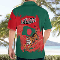 Bangladesh Flag Hawaiian Shirt with Royal Bengal Tiger Design