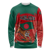 Bangladesh Flag Long Sleeve Shirt with Royal Bengal Tiger Design