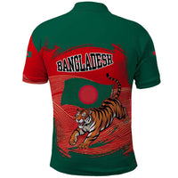 Bangladesh Flag Polo Shirt with Royal Bengal Tiger Design