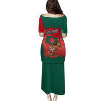 Bangladesh Flag Puletasi with Royal Bengal Tiger Design