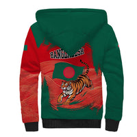 Bangladesh Flag Sherpa Hoodie with Royal Bengal Tiger Design