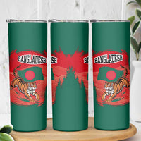 Bangladesh Flag Skinny Tumbler with Royal Bengal Tiger Design