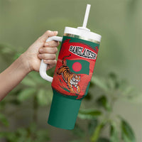 Bangladesh Flag Tumbler With Handle with Royal Bengal Tiger Design