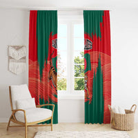 Bangladesh Flag Window Curtain with Royal Bengal Tiger Design