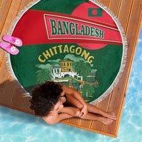 Bangladesh Chittagong Heritage Beach Blanket with National Emblem and Flag