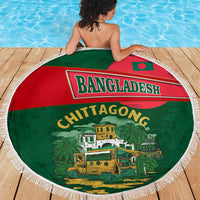 Bangladesh Chittagong Heritage Beach Blanket with National Emblem and Flag