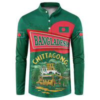 Bangladesh Chittagong Heritage Button Sweatshirt with National Emblem and Flag