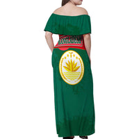 Bangladesh Chittagong Heritage Family Matching Off Shoulder Maxi Dress and Hawaiian Shirt with National Emblem and Flag