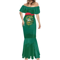 Bangladesh Chittagong Heritage Mermaid Dress with National Emblem and Flag