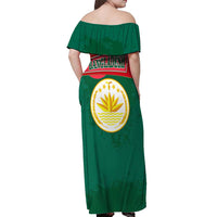 Bangladesh Chittagong Heritage Off Shoulder Maxi Dress with National Emblem and Flag